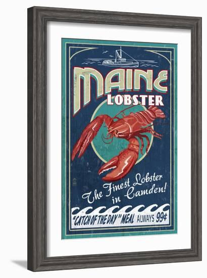Camden, Maine - Lobster-Lantern Press-Framed Art Print