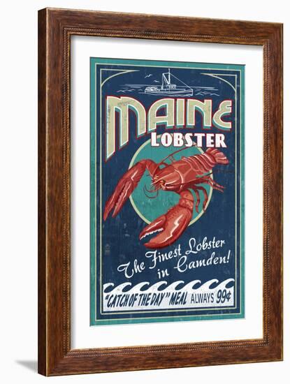 Camden, Maine - Lobster-Lantern Press-Framed Art Print