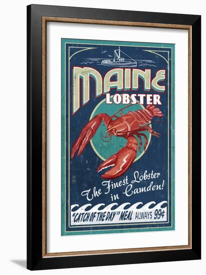 Camden, Maine - Lobster-Lantern Press-Framed Art Print