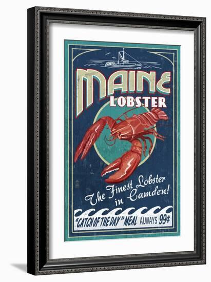 Camden, Maine - Lobster-Lantern Press-Framed Art Print