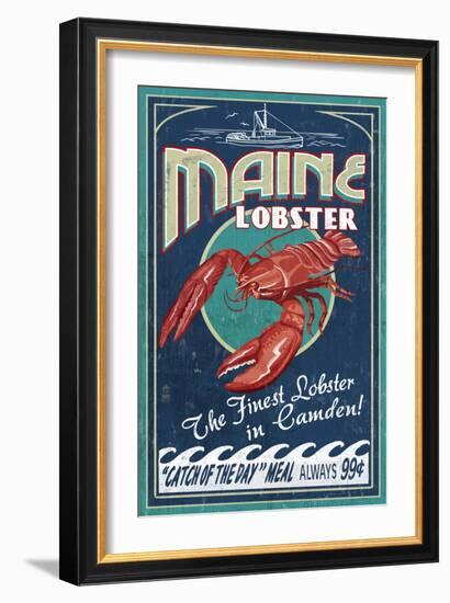 Camden, Maine - Lobster-Lantern Press-Framed Art Print