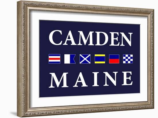 Camden, Maine - Nautical Flags-Lantern Press-Framed Art Print