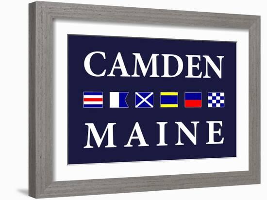 Camden, Maine - Nautical Flags-Lantern Press-Framed Art Print