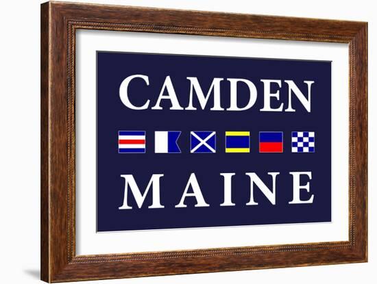 Camden, Maine - Nautical Flags-Lantern Press-Framed Art Print