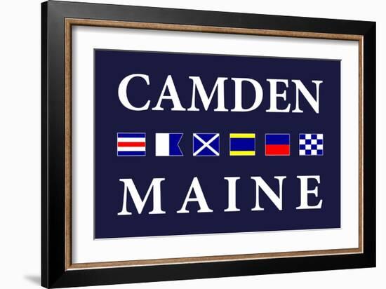 Camden, Maine - Nautical Flags-Lantern Press-Framed Art Print