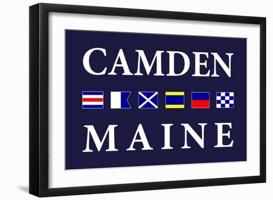 Camden, Maine - Nautical Flags-Lantern Press-Framed Art Print
