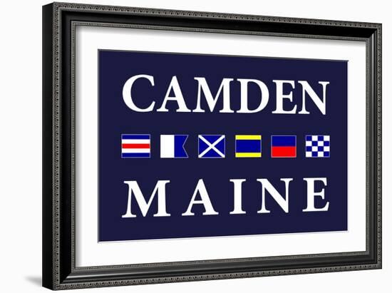 Camden, Maine - Nautical Flags-Lantern Press-Framed Art Print