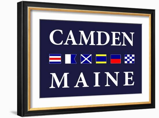 Camden, Maine - Nautical Flags-Lantern Press-Framed Art Print