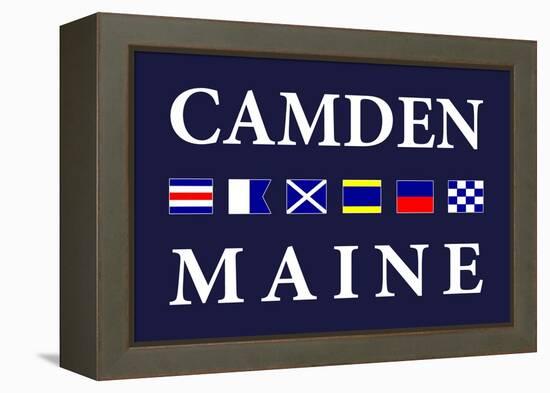 Camden, Maine - Nautical Flags-Lantern Press-Framed Stretched Canvas