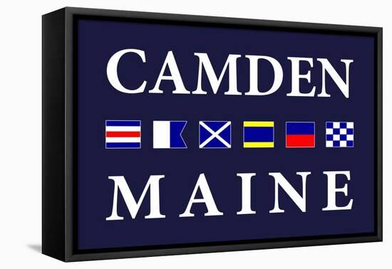 Camden, Maine - Nautical Flags-Lantern Press-Framed Stretched Canvas