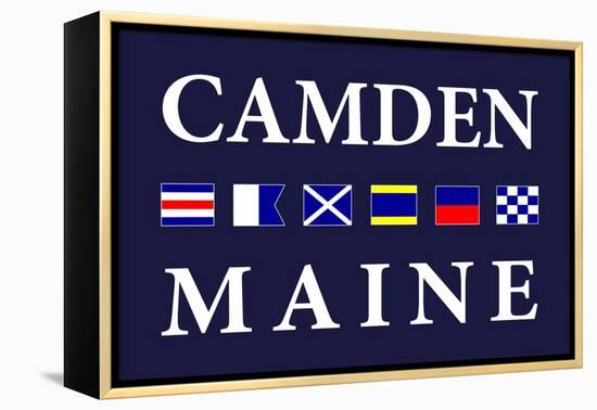 Camden, Maine - Nautical Flags-Lantern Press-Framed Stretched Canvas