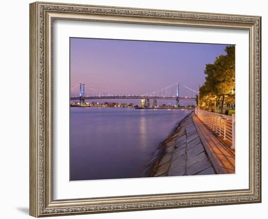 Camden Waterfront and Ben Franklin Bridge, City of Camden, New Jersey-Richard Cummins-Framed Photographic Print