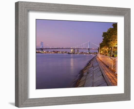 Camden Waterfront and Ben Franklin Bridge, City of Camden, New Jersey-Richard Cummins-Framed Photographic Print