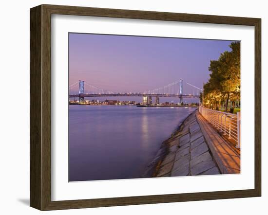 Camden Waterfront and Ben Franklin Bridge, City of Camden, New Jersey-Richard Cummins-Framed Photographic Print