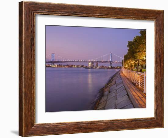 Camden Waterfront and Ben Franklin Bridge, City of Camden, New Jersey-Richard Cummins-Framed Photographic Print