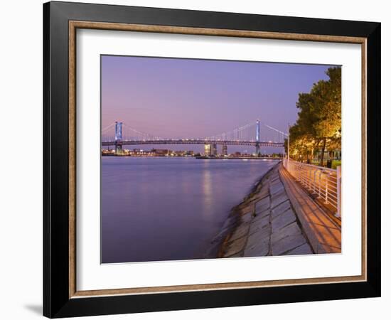 Camden Waterfront and Ben Franklin Bridge, City of Camden, New Jersey-Richard Cummins-Framed Photographic Print