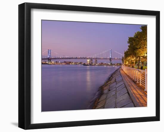 Camden Waterfront and Ben Franklin Bridge, City of Camden, New Jersey-Richard Cummins-Framed Photographic Print