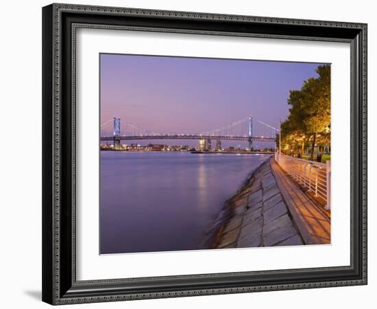 Camden Waterfront and Ben Franklin Bridge, City of Camden, New Jersey-Richard Cummins-Framed Photographic Print