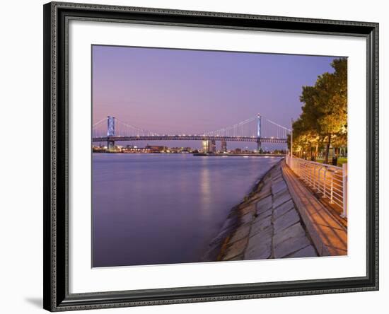 Camden Waterfront and Ben Franklin Bridge, City of Camden, New Jersey-Richard Cummins-Framed Photographic Print