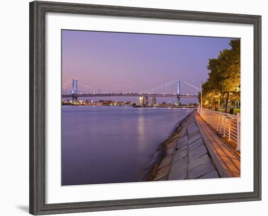 Camden Waterfront and Ben Franklin Bridge, City of Camden, New Jersey-Richard Cummins-Framed Photographic Print