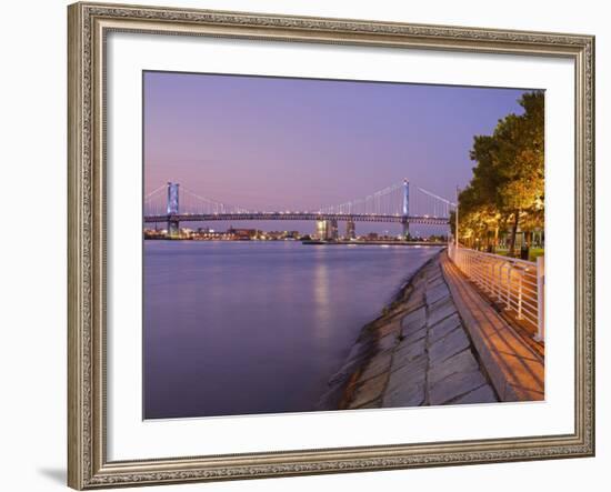 Camden Waterfront and Ben Franklin Bridge, City of Camden, New Jersey-Richard Cummins-Framed Photographic Print