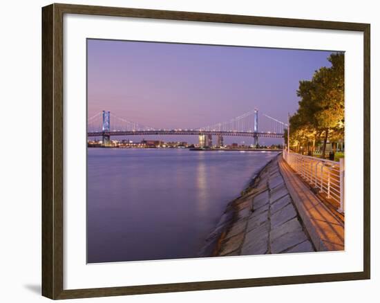 Camden Waterfront and Ben Franklin Bridge, City of Camden, New Jersey-Richard Cummins-Framed Photographic Print