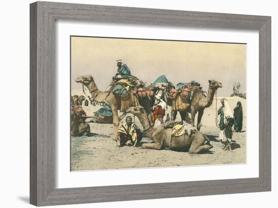 Camel Caravan-null-Framed Art Print