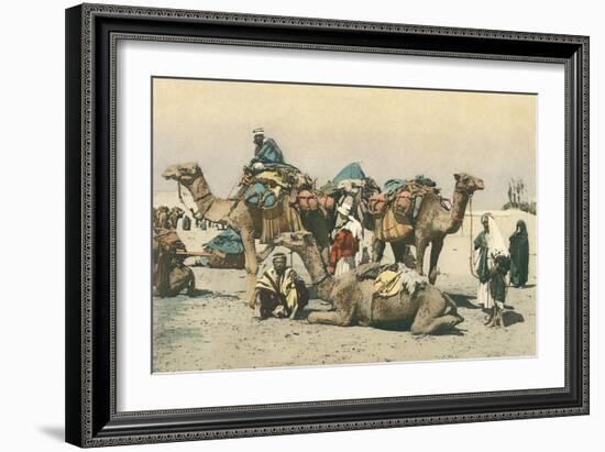 Camel Caravan-null-Framed Art Print