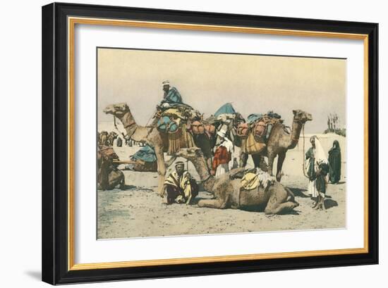 Camel Caravan-null-Framed Art Print