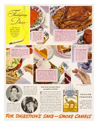 Camel Cigarettes Help You Digest Your Thanksgiving Dinner Giclee Print Art Com