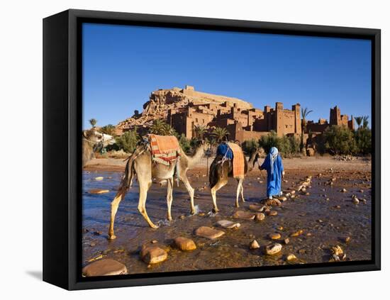 Camel Driver, Ait Benhaddou, Atlas Mountains, Morocco, Mr-Doug Pearson-Framed Premier Image Canvas