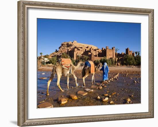 Camel Driver, Ait Benhaddou, Atlas Mountains, Morocco, Mr-Doug Pearson-Framed Photographic Print