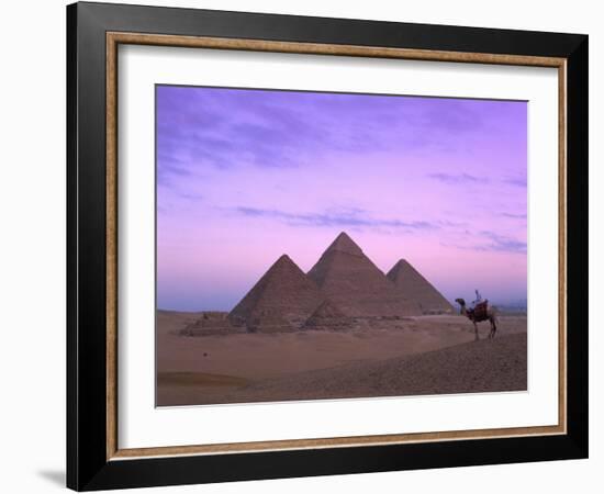 Camel Rider at Giza Pyramids, Giza, UNESCO World Heritage Site, Cairo, Egypt, North Africa, Africa-Nigel Francis-Framed Photographic Print