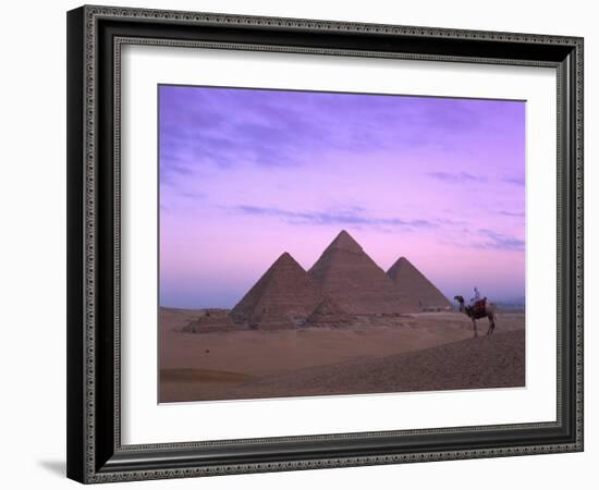 Camel Rider at Giza Pyramids, Giza, UNESCO World Heritage Site, Cairo, Egypt, North Africa, Africa-Nigel Francis-Framed Photographic Print