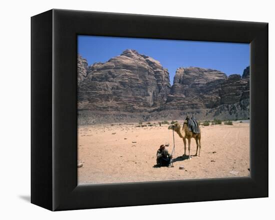 Camel, Wadi Rum, Jordan, Middle East-Michael Short-Framed Premier Image Canvas