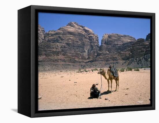 Camel, Wadi Rum, Jordan, Middle East-Michael Short-Framed Premier Image Canvas
