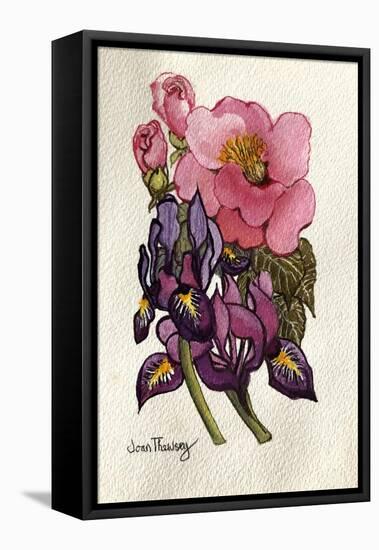 Camellia and Dutch Iris-Joan Thewsey-Framed Premier Image Canvas