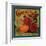 Camellia Orange Label - Redlands, CA-Lantern Press-Framed Art Print