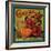 Camellia Orange Label - Redlands, CA-Lantern Press-Framed Art Print