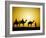 Camels and camel driver silhouetted at sunset, Thar Desert, Jodhpur, India-Adam Jones-Framed Photographic Print