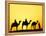 Camels and camel driver silhouetted at sunset, Thar Desert, Jodhpur, India-Adam Jones-Framed Premier Image Canvas