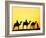 Camels and camel driver silhouetted at sunset, Thar Desert, Jodhpur, India-Adam Jones-Framed Photographic Print