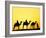 Camels and camel driver silhouetted at sunset, Thar Desert, Jodhpur, India-Adam Jones-Framed Photographic Print