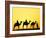 Camels and camel driver silhouetted at sunset, Thar Desert, Jodhpur, India-Adam Jones-Framed Photographic Print