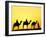 Camels and camel driver silhouetted at sunset, Thar Desert, Jodhpur, India-Adam Jones-Framed Photographic Print