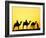 Camels and camel driver silhouetted at sunset, Thar Desert, Jodhpur, India-Adam Jones-Framed Photographic Print