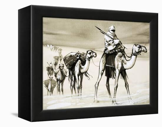 Camels Crossing the Desert-Mcbride-Framed Premier Image Canvas