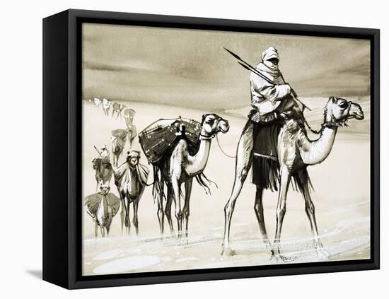 Camels Crossing the Desert-Mcbride-Framed Premier Image Canvas