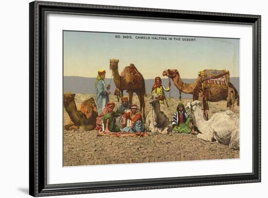Camels Halting in the Desert-null-Framed Photographic Print