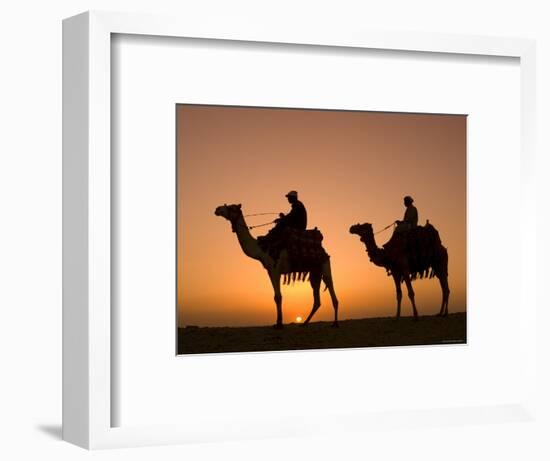 Camels Near the Pyramids at Giza, Cairo, Egypt-Doug Pearson-Framed Photographic Print